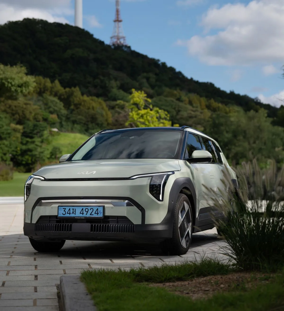 Illustrative compact electric SUV photographed outside